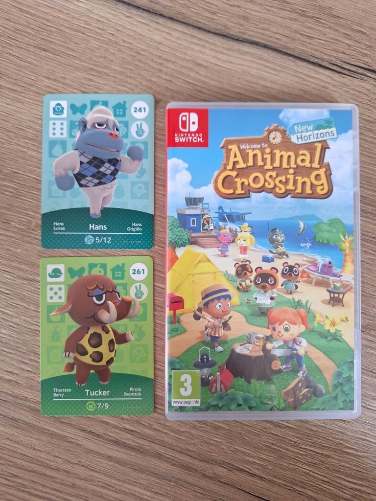 Animal Crossing: New Horizons + 2 Amiibo kaarten, Online, 1 speler, Ophalen of Verzenden, Zo goed als nieuw