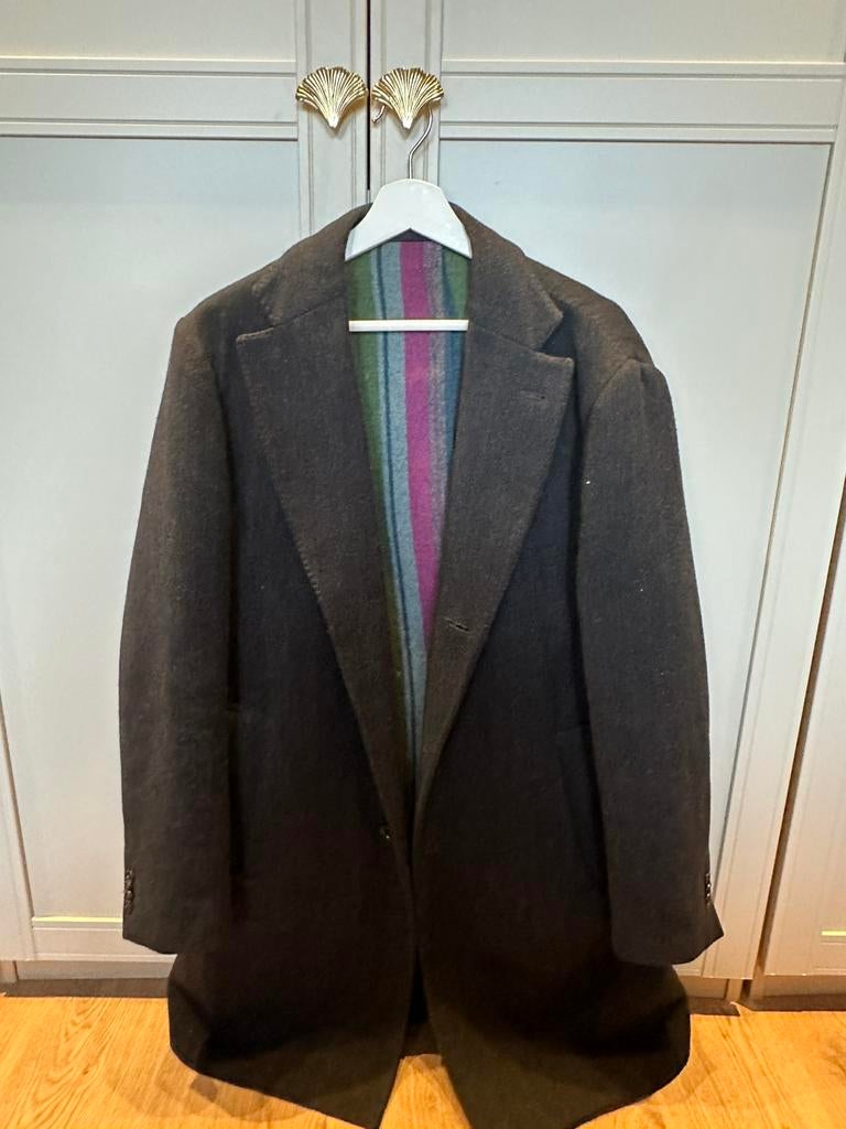 Etro Milano Heren Wollen Jas Maat 52 - Designer - Made in It, Ophalen of Verzenden, Gedragen, Maat 52/54 (L), Zwart