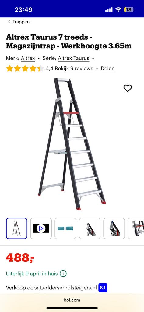 Zgan Altrex pro + 7-treden ladder te koop!!!, Ophalen, Zo goed als nieuw, 4 meter of meer