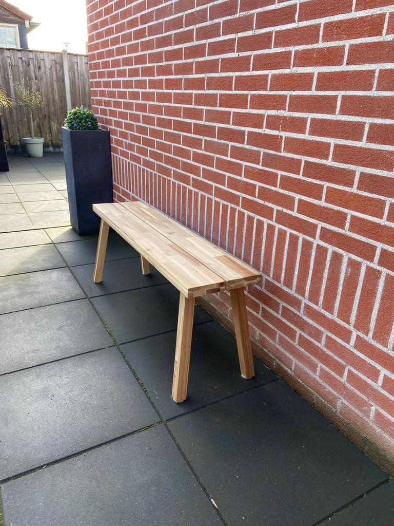 Houten bankje IKEA, Huis en Inrichting, Stoelen, Ophalen, Gebruikt, Overige kleuren, Eén