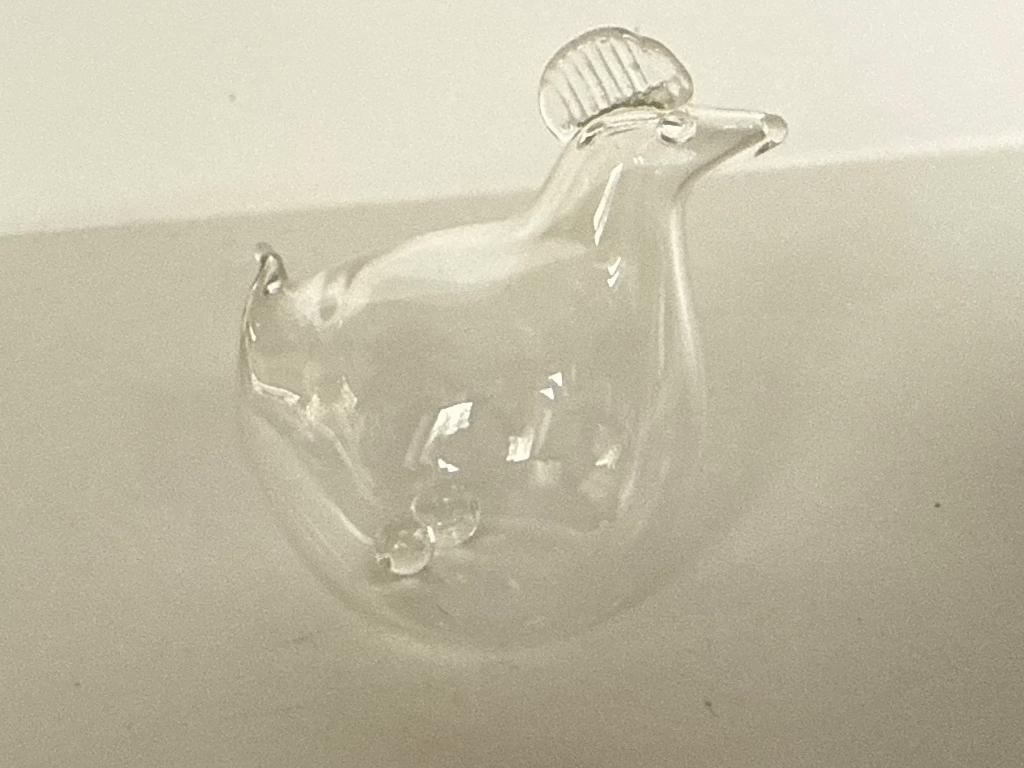 letterbak glazen kip met glazen eieren intern, Ophalen of Verzenden