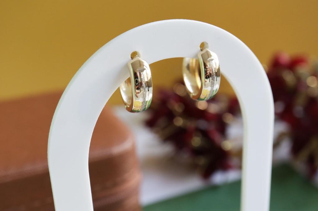 14 Karaat Gouden Creolen 15mm, Ophalen of Verzenden, Zo goed als nieuw, Goud, Goud