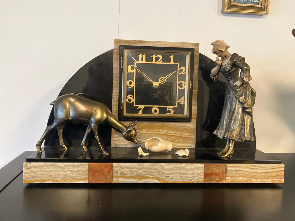 Art Deco jugendstil klok, Antiek en Kunst, Ophalen