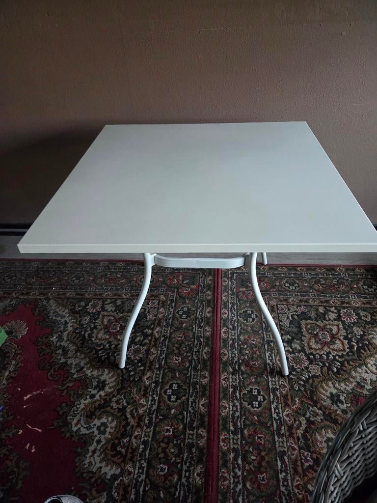 Terras tafel wit 90 bij 90, Ophalen of Verzenden, Zo goed als nieuw