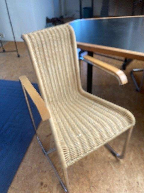 eetkamerstoelen 5 stuks, Ophalen, Gebruikt, Bruin, Metaal