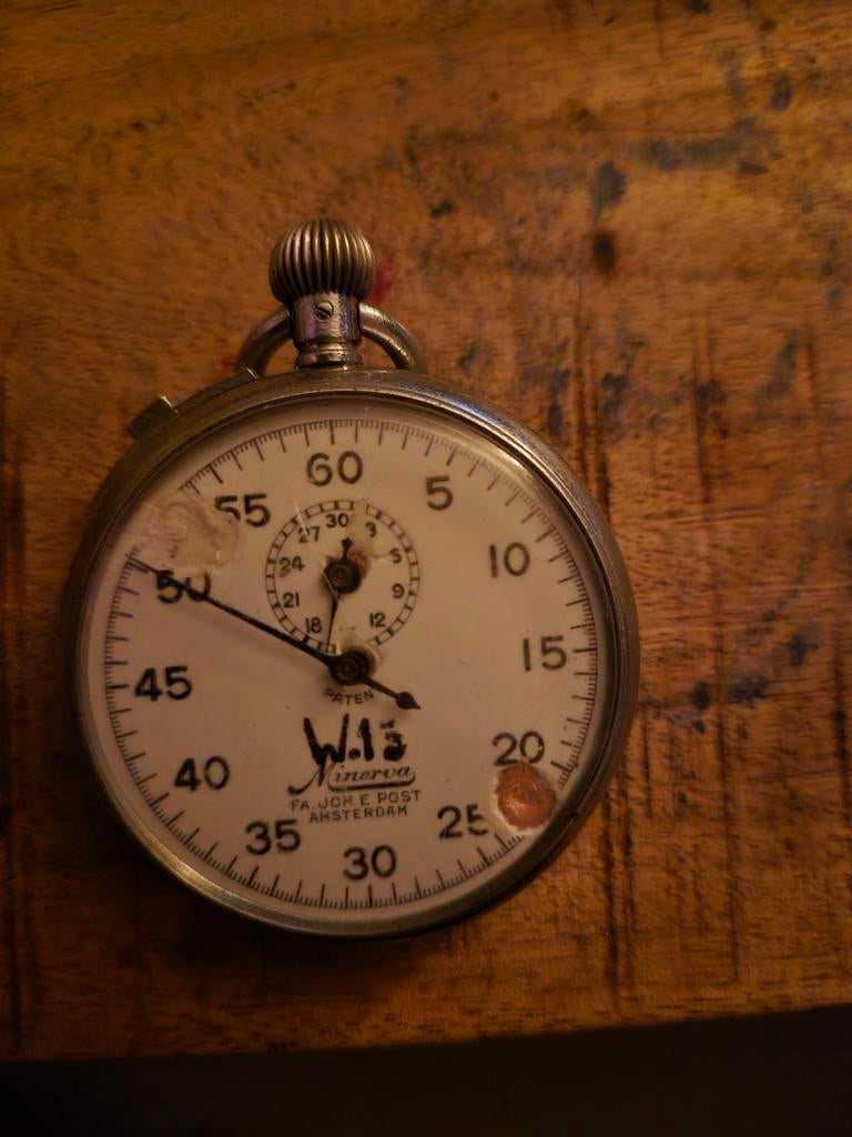 Oude Minerva Stopwatch, Antiek en Kunst, Antiek | Klokken, Ophalen of Verzenden