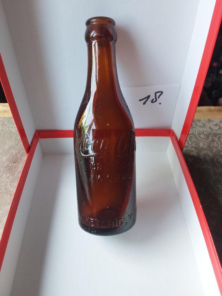 Coca-Cola Straight Side Amber Fles Wheeling.W.VA., Ophalen of Verzenden, Zo goed als nieuw, Gebruiksvoorwerp