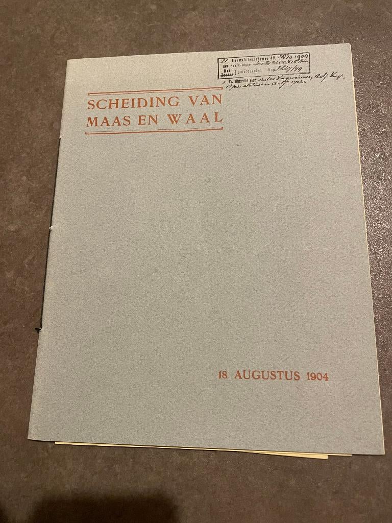 Scheiding van Maas en Waal 18 augustus 1904 (reproductie), Ophalen of Verzenden, 1800 tot 2000, Nederland, Landkaart