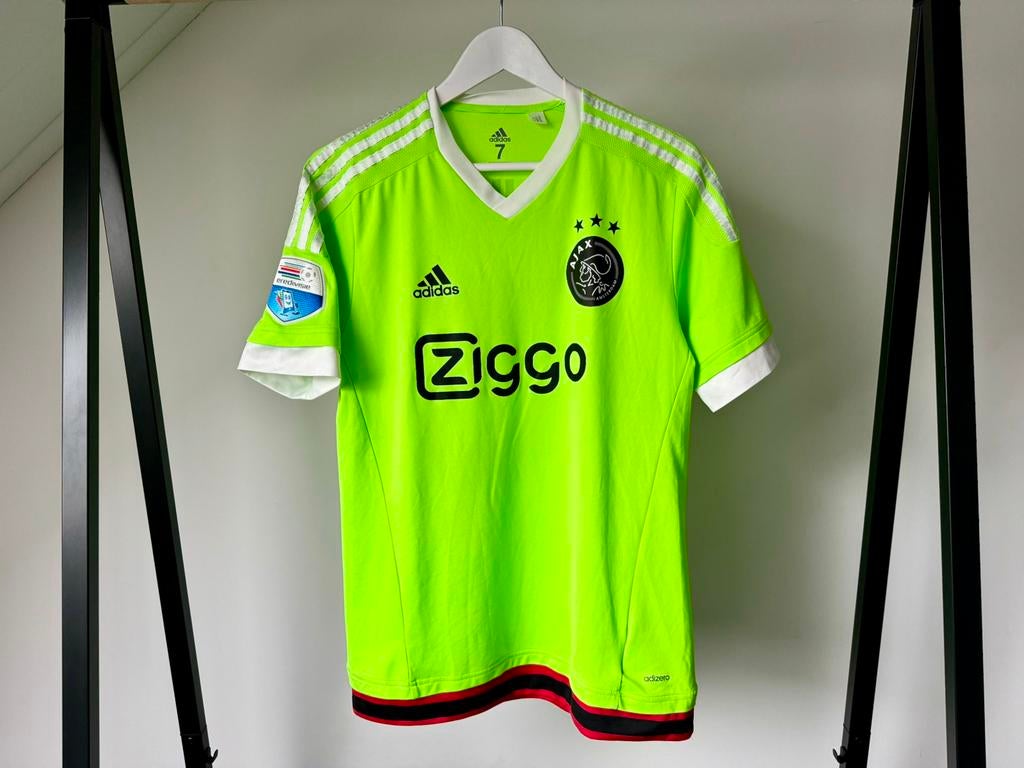 Ajax match worn shirt 2015 / 2016 Mitchell Dijks maat 7, Maat L, Ophalen of Verzenden, Gebruikt, Shirt