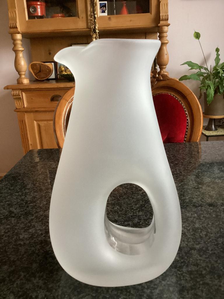 Karaf, kan, vaas, glas, Tarnow, Polen, vintage, Ophalen, Gebruikt, Overige typen, Glas