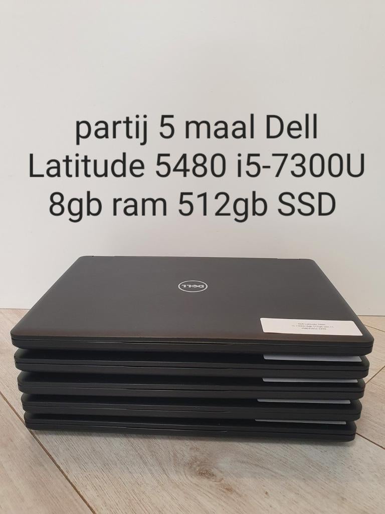 Goede staat: Partij 5 maal Dell Latitude 5480 i5-7300U 8gb, Met videokaart, 2 tot 3 Ghz, Qwerty, 8 GB