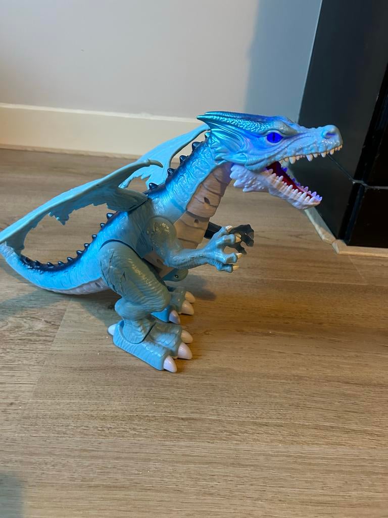 Robot Alive Draak Blauw - Brullende en Bewegende Draak, Ophalen, Zo goed als nieuw