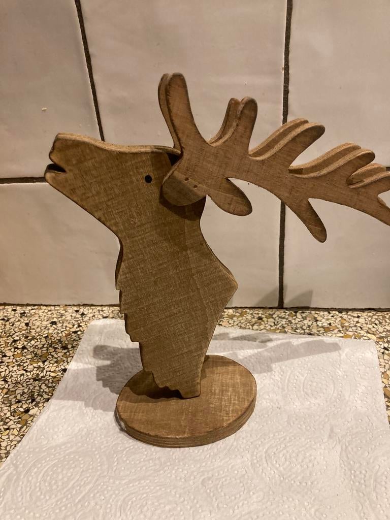 Houten hert, Ophalen of Verzenden, Zo goed als nieuw