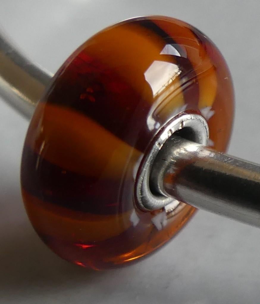 Trollbeads BRUINE STREEP **NIEUW**, Sieraden, Tassen en Uiterlijk, Bedels, Nieuw, Trollbeads, Zilver, Verzenden