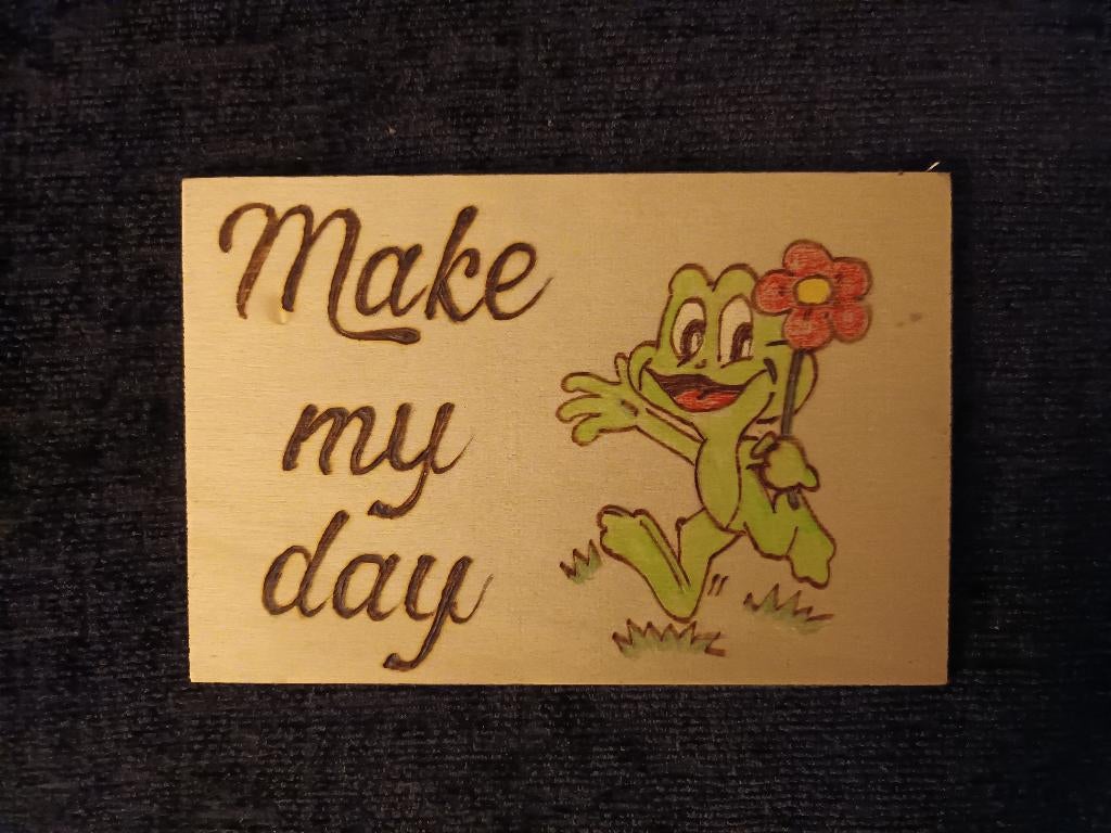 houten wenskaart CREAMAR PYROGRAFIE, Ophalen of Verzenden, Nieuw