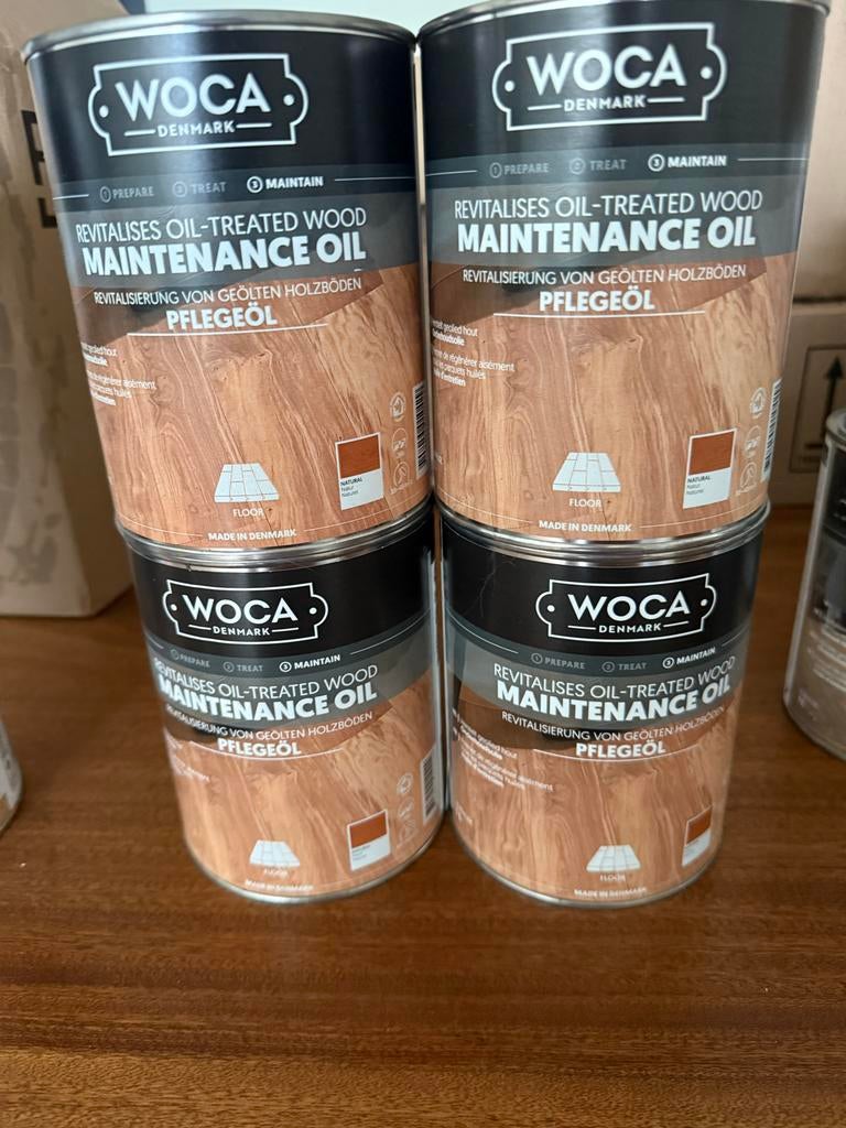 6x Woca Onderhoudsolie Pflegeol Naturel 1L, Bruin, Nieuw, Beits, Ophalen of Verzenden