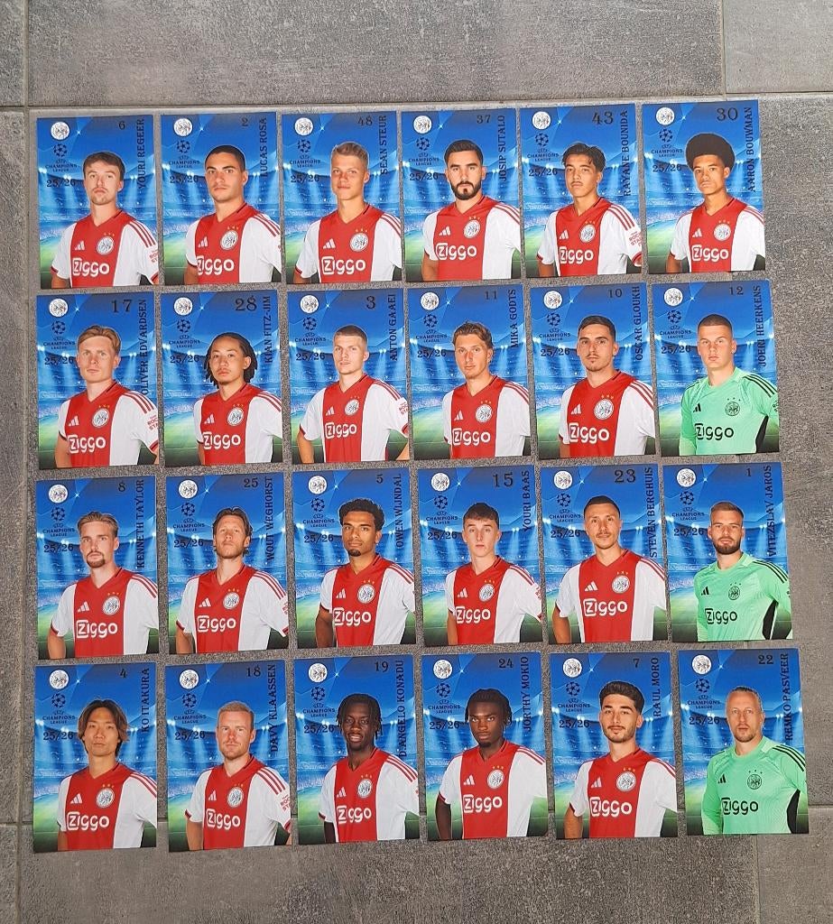 Fotoserie 2025 / 2026 # 24x Ajax (Klaassen Weghorst Taylor), Verzenden, Nieuw, Ajax, Overige typen