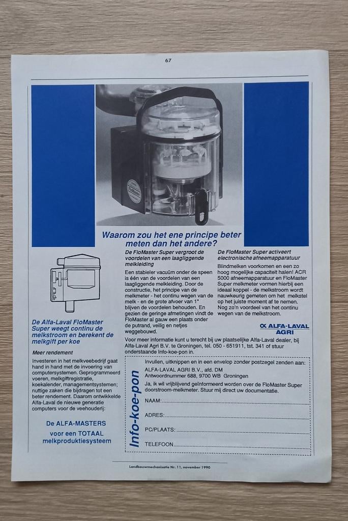 Diverse melkmachine advertenties., Ophalen of Verzenden, 1980 tot heden, Tijdschrift