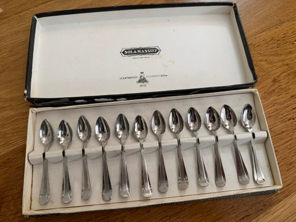 Sola G Z advocaatlepeltjes, Huis en Inrichting, Keuken | Bestek, Ophalen, Zo goed als nieuw, Rvs of Chroom, Vaatwasserbestendig