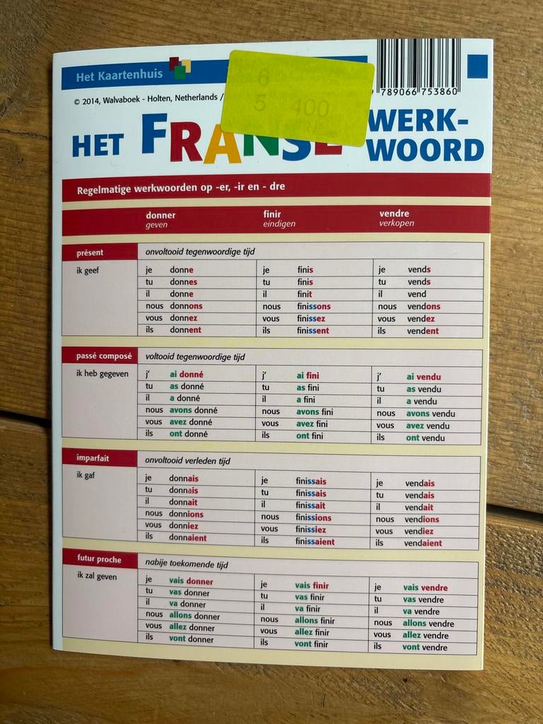 Het Franse werkwoord -Het Kaartenhuis, Ophalen of Verzenden, Nieuw