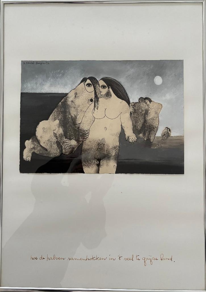 Ans Wortel gouache, Antiek en Kunst, Ophalen of Verzenden