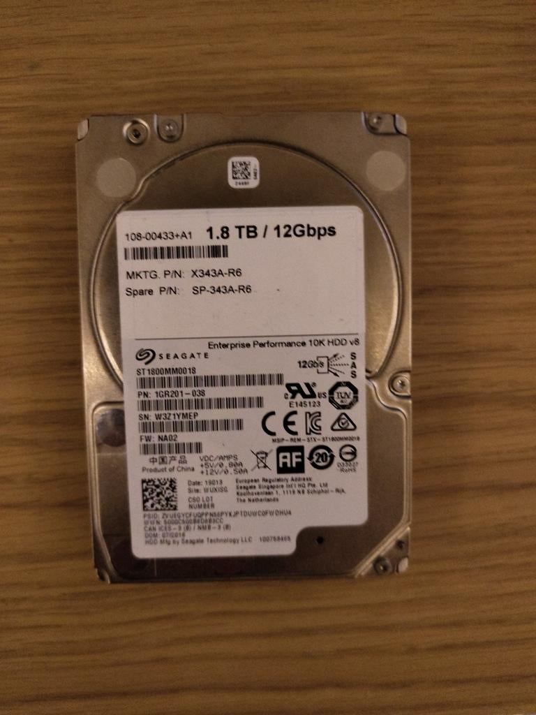 3x Seagate Exos 1.8TB 2.5" SAS 12Gbps Enterprise HDD, Computers en Software, Harde schijven, Intern, SAS, Server, HDD