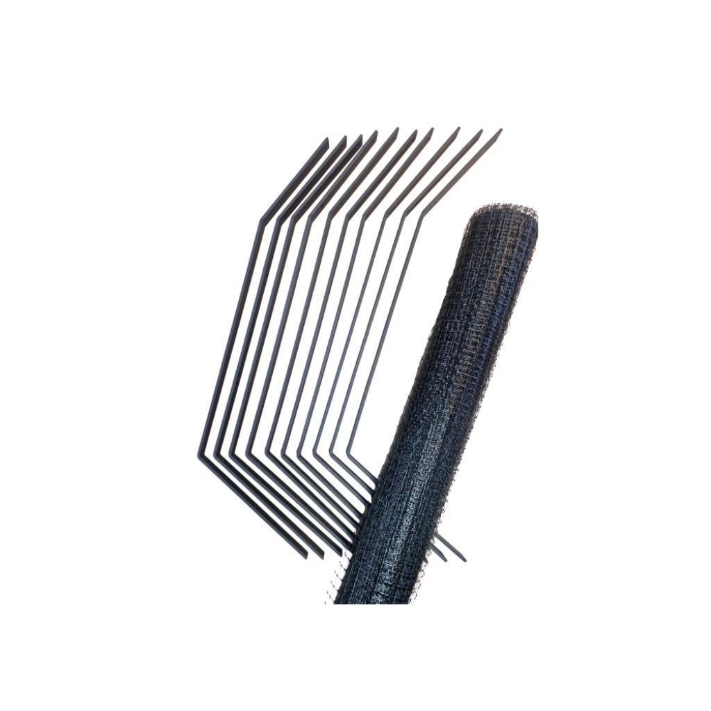 Katten beugel set: 10 beugels zwart gecoat en rol gaas, Tuin en Terras, Gaas en Draad, Ophalen of Verzenden, Nieuw, 20 meter of meer