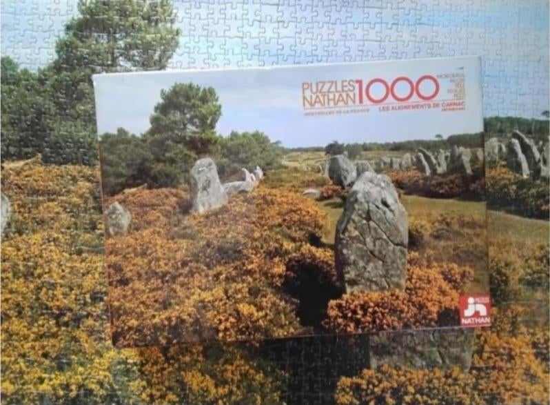 Nathan puzzel 'les alignements de Carnac Morbihan', Ophalen, 500 t/m 1500 stukjes, Zo goed als nieuw, Legpuzzel