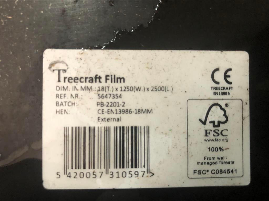 Betonplex 250 x 125 x 18  € 42,50 en 15 mm € 38,50, Ophalen, Nieuw, Betonplex, Minder dan 20 mm