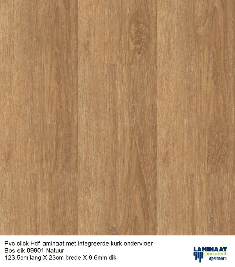 Pvc click Kurk met integreerde ondervloer Bos Eik Gerookt