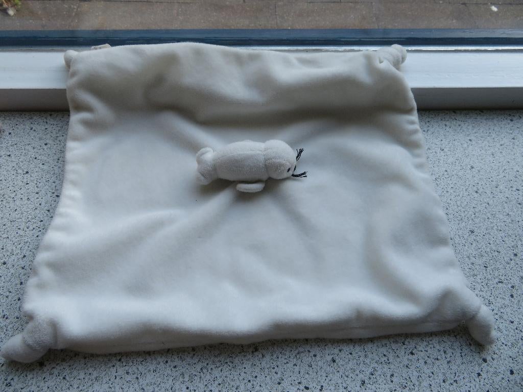 Knuffeldoek wit velours met zeehond zeehondje van Toi Toys, Ophalen of Verzenden, Zo goed als nieuw, Overige typen