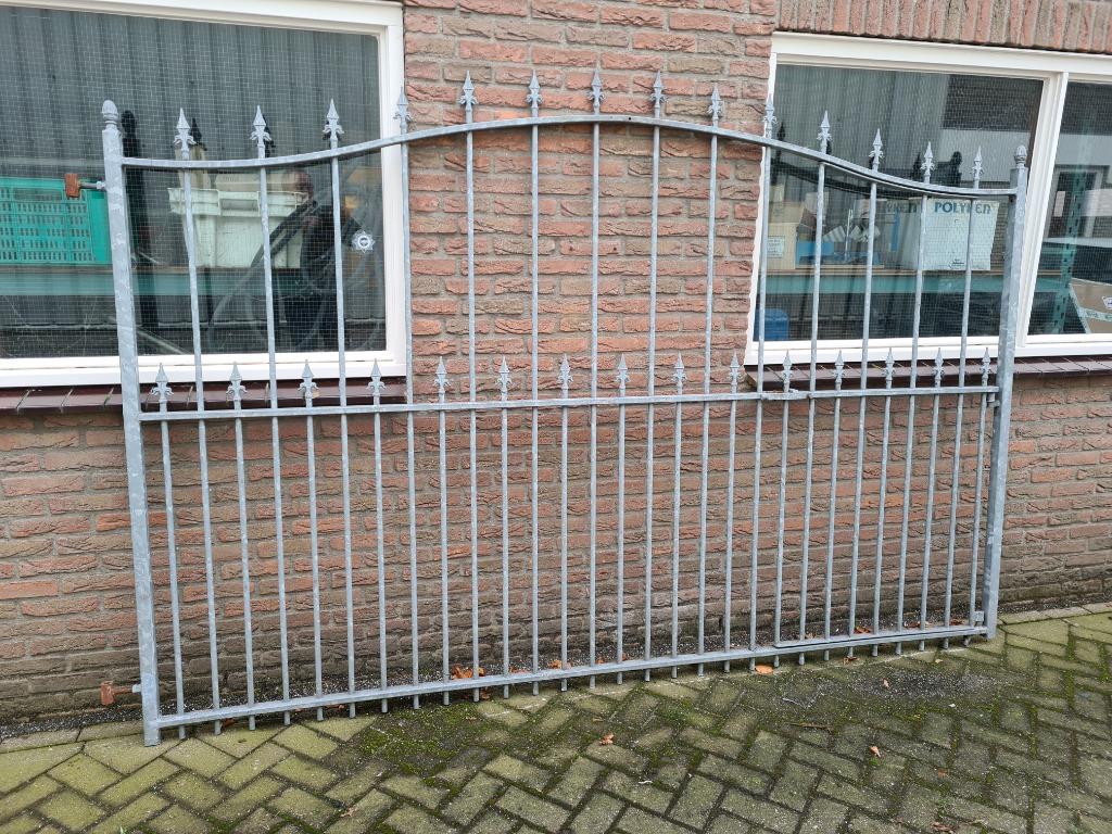 Hek gegalvaniseerd 3 meter met loopdeur, Tuin en Terras, Ophalen, Gebruikt