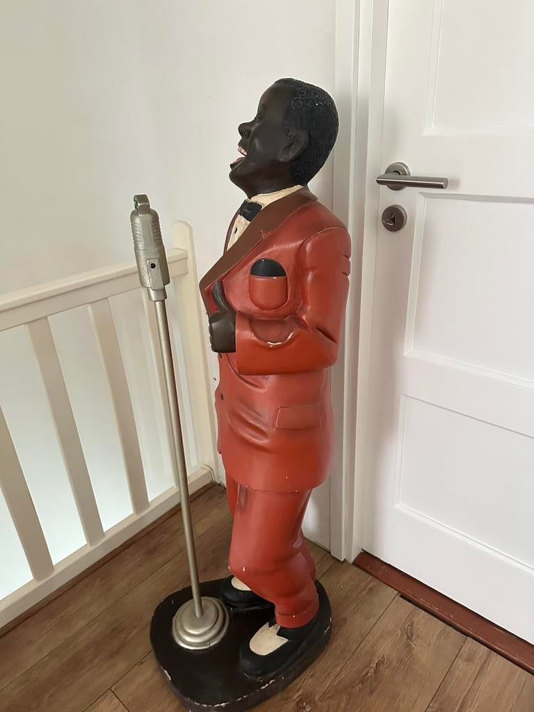 Houten beeld jazz zanger, Verzamelen, Beelden en Beeldjes, Ophalen, Zo goed als nieuw, Dier