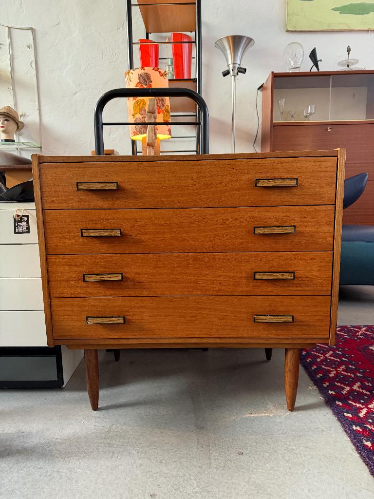 Vintage Deens design ladekast, mid century chest of drawers