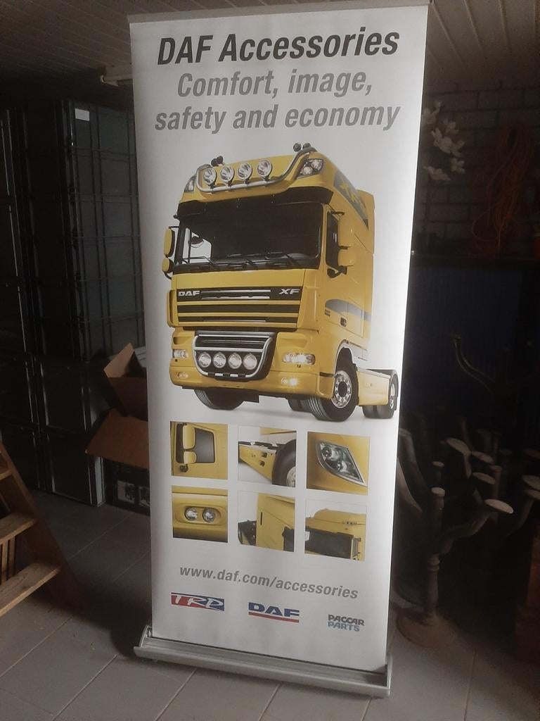 Oruginele oprolbare DAF XF EURO5 SSC BANNER POSTER 85X210CM, Ophalen of Verzenden, Zo goed als nieuw, Auto's