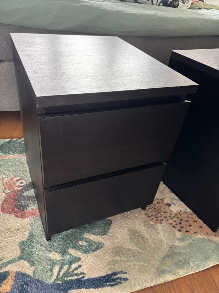 Twee ikea nachtkastjes Malm, Ophalen, Zo goed als nieuw, Minder dan 45 cm