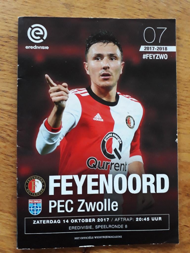 Feyenoord-PEC en Shakhtar programmaboekje 17 oktober 2017, Ophalen of Verzenden, Gelezen, Balsport