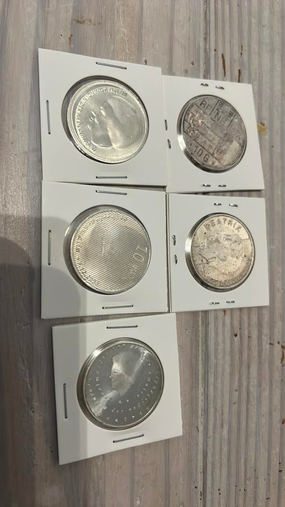 3 x 10 euro 2 x 10 gulden zilver, Ophalen of Verzenden, Koningin Beatrix, 10 gulden, Zilver