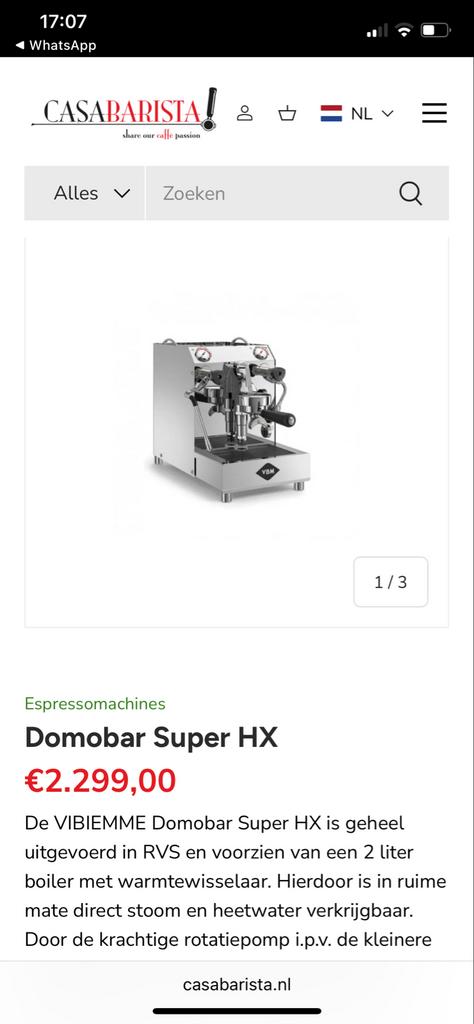 Vibiemme Italiaans bonen koffiezetapparaat, Espresso apparaat, Koffiebonen, Zo goed als nieuw, Ophalen