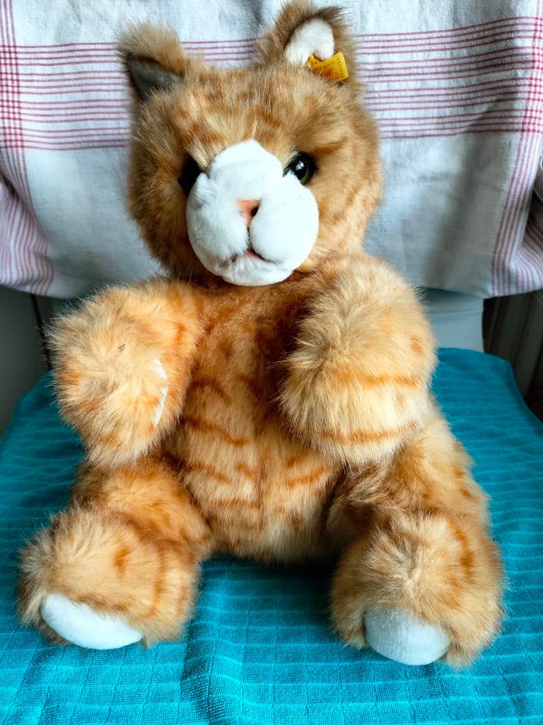 Vintage Brocante Speelgoed STEIFF kat poes, Ophalen of Verzenden
