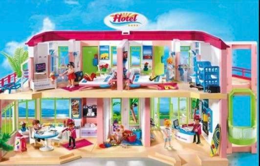 Playmobil Hotel met bus en extra's, Ophalen of Verzenden, Gebruikt, Complete set