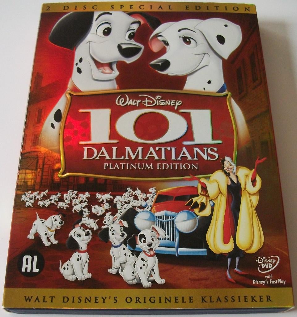 Dvd *** 101 DALMATIANS *** Walt Disney 2-Disc Platinum Ed., Tekenfilm, Boxset, Ophalen of Verzenden, Zo goed als nieuw