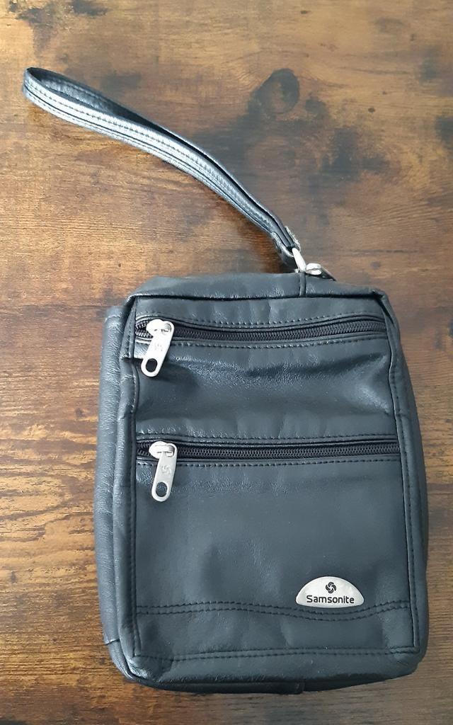 Zwart Samsonite (hand)tasje met ritsen, Ophalen of Verzenden, Zwart, Heer of Dame