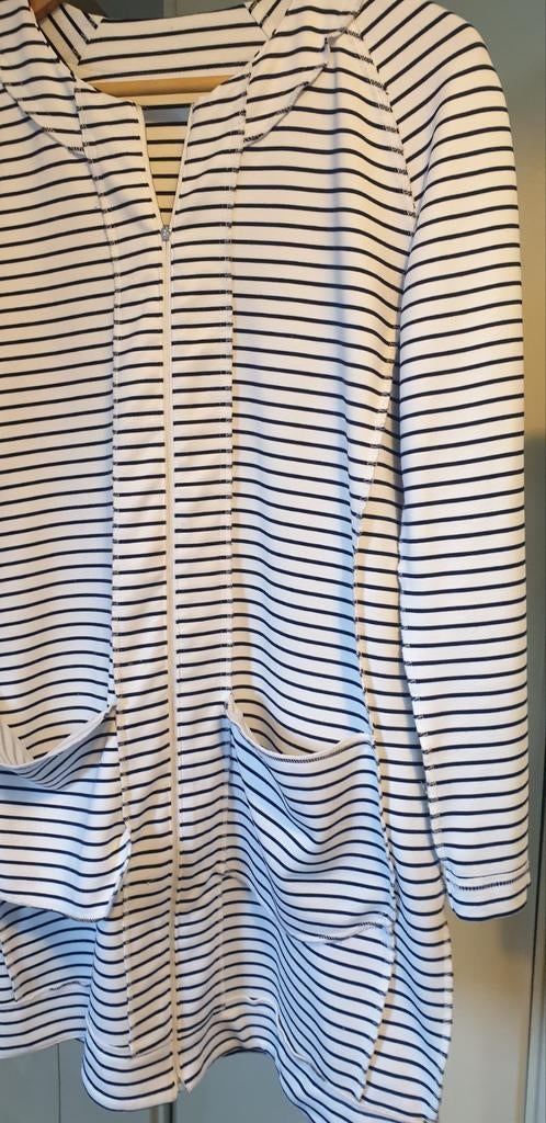 Eugen Klein blauw/wit gestreept vest met bloemenprint, Maat 38/40 (M), Blauw, Eugen Klein, Ophalen of Verzenden