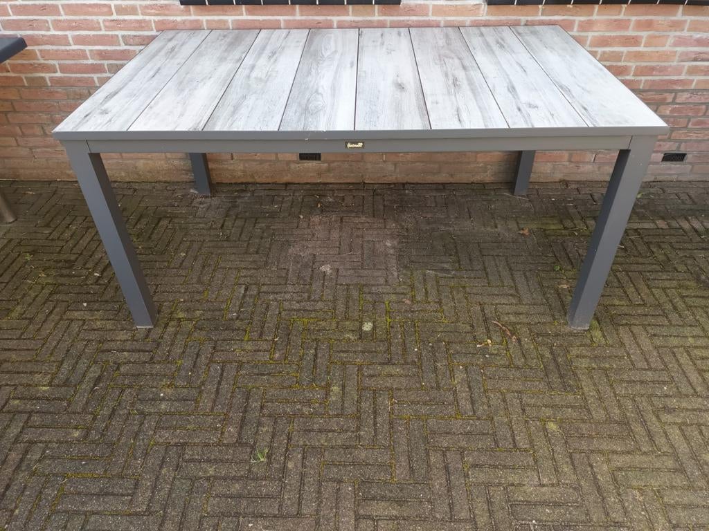 Tuintafel aluminium met stenen blad 100x162 cm, Ophalen