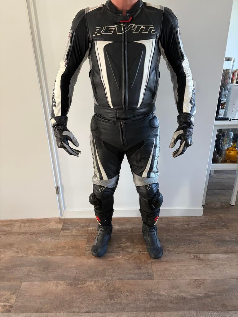 Rev'it Combipak en Sidi Laarzen - Zwart/Wit, Ophalen of Verzenden, Tweedehands, Heren, Combipak