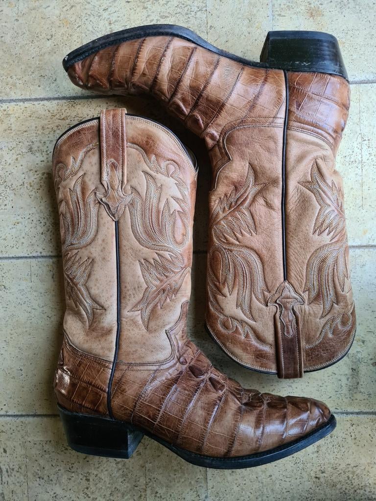 Mexicaanse "croco" western laarzen mt 44 / 43. Cowboy boots, Kleding | Heren, Ophalen of Verzenden, Bruin, Boots