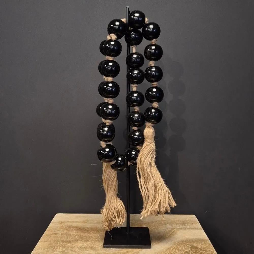 Luxe glaskralen ketting op standaard zwart, Huis en Inrichting, Woonaccessoires | Overige, Ophalen of Verzenden