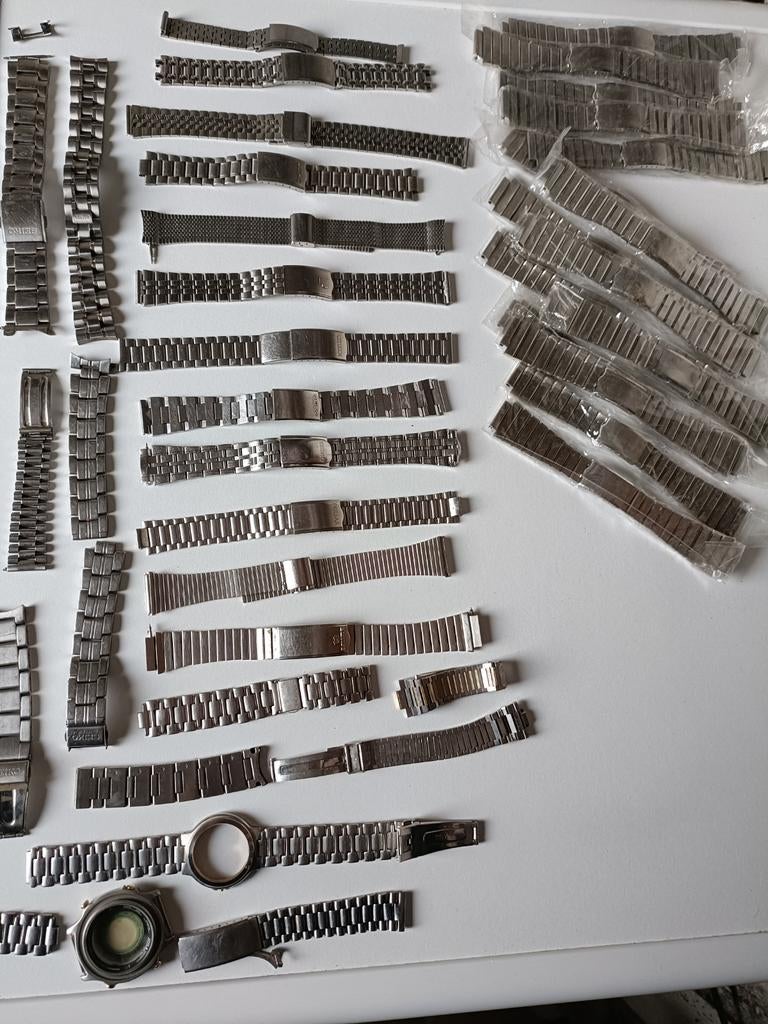 Lot Partij Horloge Banden Staal Nos en Gebruikte Zie Fotos, Ophalen of Verzenden, Gebruikt