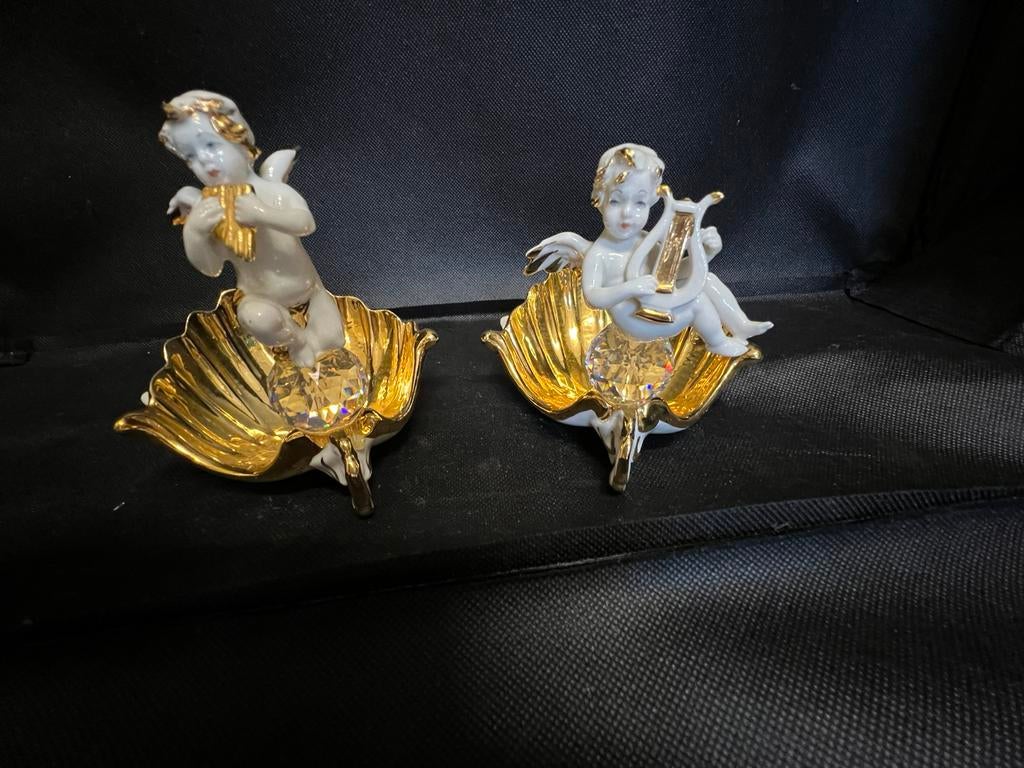 Engelen schaaltje met instrumenten merk Capodimonte, Ophalen, Zo goed als nieuw, Huisaccessoire